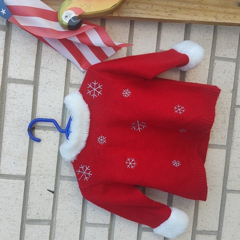 Duck Head Red Kids Sweater with Snowflake Accents